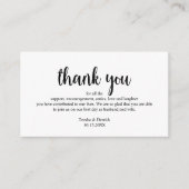 結婚さんに感謝すモダンシンプルる素朴Script エンクロージャーカード (正面)