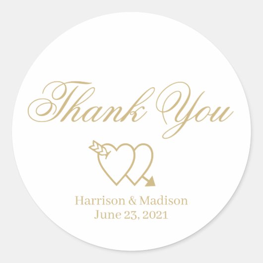 結婚さんに感謝カスタムのスクリプトの贈り物 ラウンドシール (正面)