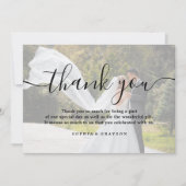 結婚さんのカスタム写真パーソナライズされたVellum サンキューカード (正面)