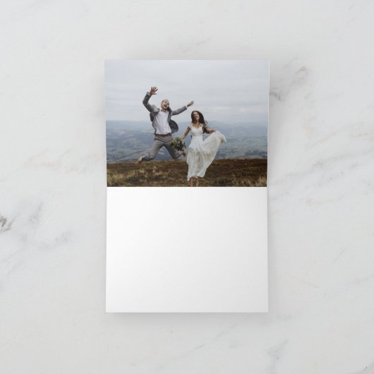 結婚さんの写真エレガントモダン サンキューカード (内部)