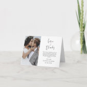 結婚さんの写真エレガントモダン サンキューカード (正面)