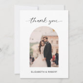 結婚さんモダンの写真ミニマルArch Frame サンキューカード (正面)
