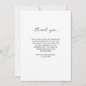 結婚さんモダンの写真ミニマルArch Frame サンキューカード (裏面)