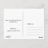 結婚さん感謝（縦型 – フルフォト） ポストカード (裏面)