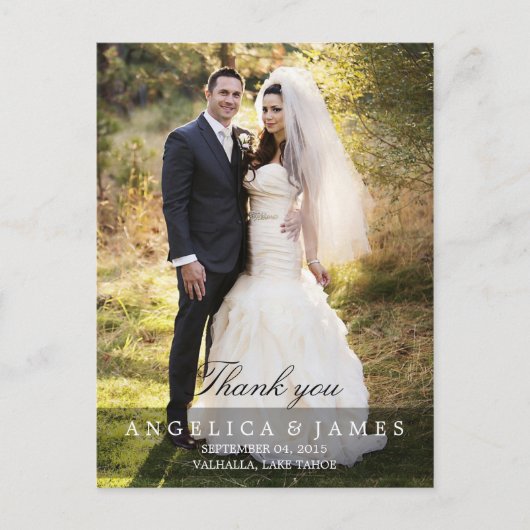 結婚さん感謝（縦型 – フルフォト） ポストカード (正面)