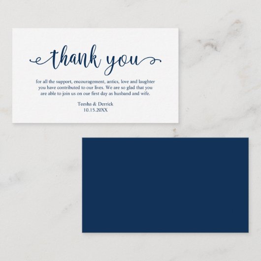 結婚さん素朴に感謝モダンシンプルScript Enc エンクロージャーカード (正面/裏面)