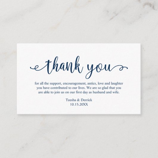 結婚さん素朴に感謝モダンシンプルScript Enc エンクロージャーカード (正面)