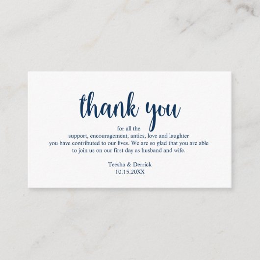 結婚さん素朴に感謝モダンシンプルScript Enc エンクロージャーカード (正面)
