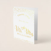 結婚さんTHANK YOU coule mr & mrs モダンscript 箔カード (正面)