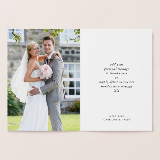 結婚さんTHANK YOU coule mr & mrs モダンscript 箔カード (内部)