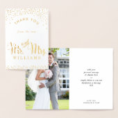 結婚さんTHANK YOU coule mr & mrs モダンscript 箔カード (ディスプレー)