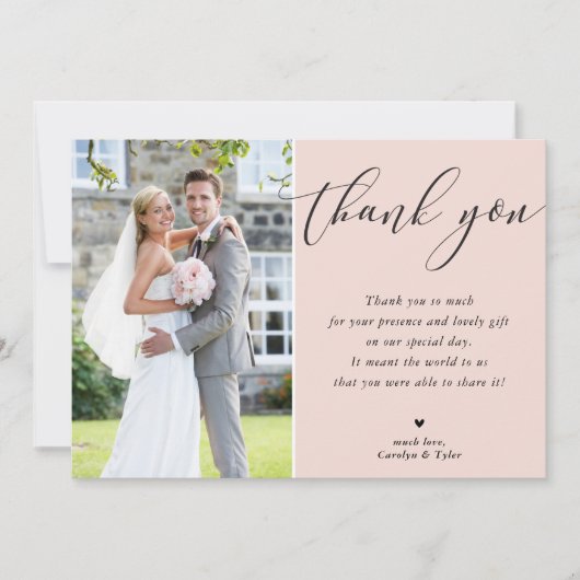 結婚さんTHANK YOU photography エレガント赤面 サンキューカード (正面)