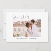 結婚さんThanks You Photo Minimalistシンプル サンキューカード (正面)