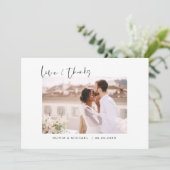 結婚さんThanks You Photo Minimalistシンプル サンキューカード (スタンド正面)