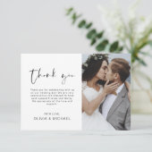 結婚さんThanks You Photo Minimalistシンプル サンキューカード (スタンド正面)