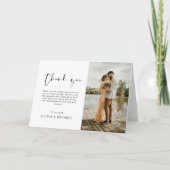 結婚さんThanks You Photo Minimalistシンプル サンキューカード (正面)