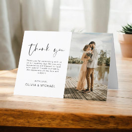 結婚さんThanks You Photo Minimalistシンプル サンキューカード