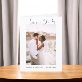 結婚さんThanks You Photo Minimalistシンプル サンキューカード