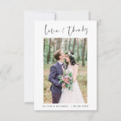 結婚さんThanks You Photo Minimalistシンプル サンキューカード (正面)