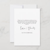 結婚さんThanks You Photo Minimalistシンプル サンキューカード (裏面)