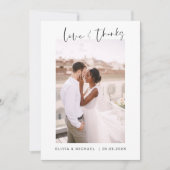 結婚さんThanks You Photo Minimalistシンプル サンキューカード (正面)