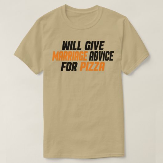結婚したおもしろいピッツの与え結婚アドバイス Tシャツ (デザイン正面)