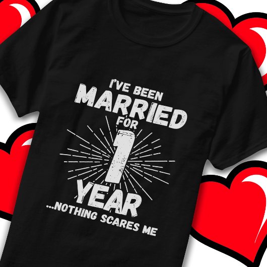 結婚したおもしろい1年結婚記念 Tシャツ