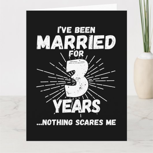 結婚したおもしろい3年結婚3周年 カード (正面)
