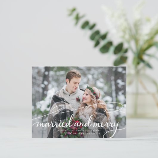 結婚したおよびメリー2枚の写渦巻形の真 シーズンポストカード (スタンド正面)