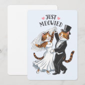 結婚したてのカップルにゃんこユーモア満載のウェディング シーズンカード (正面/裏面)
