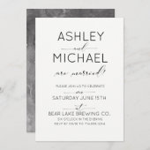 結婚したてのタイポグラフィー結婚式招待状 招待状 (正面/裏面)