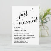 結婚したてのハート タイポグラフィー 受付のみ 招待状 (スタンド正面)