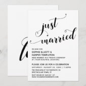 結婚したてのハート タイポグラフィー 受付のみ 招待状 (正面/裏面)