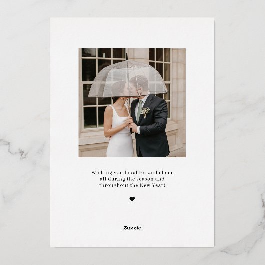 結婚したての夫婦のためのホリデーカード 結婚おめでとう フォイル加工 箔シーズンカード (裏面)