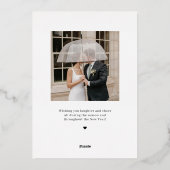 結婚したての夫婦のためのホリデーカード　結婚おめでとう 箔シーズンカード (裏面)