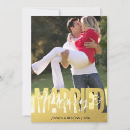 結婚したで及びメリーなペーパー写真カード シーズンカード