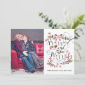 結婚したで及びメリーな写真のクリスマスカード-新婚者 シーズンカード (スタンド正面)