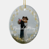 結婚したで及びメリーな初めてのクリスマスの木のオーナメント セラミックオーナメント (右)
