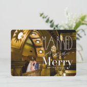 結婚したで及びメリーな|結婚したなカップルの休日の写真 シーズンカード (スタンド正面)