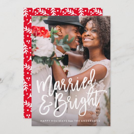 結婚したで及び明るいブラシをかけられた休日の上敷 シーズンカード (正面/裏面)