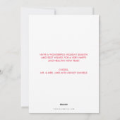 結婚したで、メリーで赤い休日の写真カード シーズンカード (裏面)