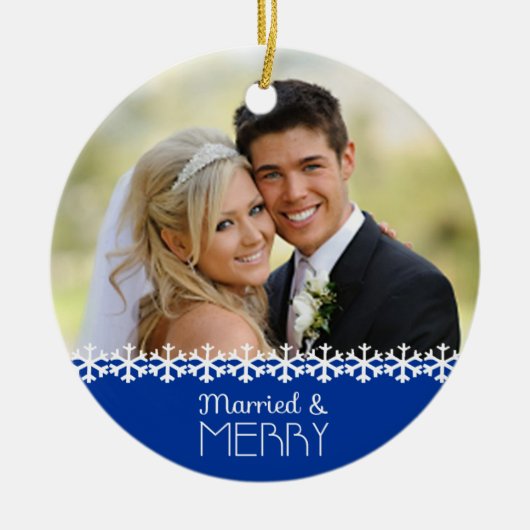 結婚したで、メリーな休日のオーナメント セラミックオーナメント (正面)