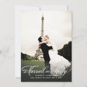 結婚したで、メリーな休日の写真カード シーズンカード