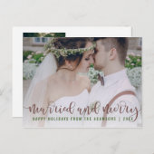 結婚したで、メリーな書道|の新婚者の写真 シーズンポストカード (正面/裏面)