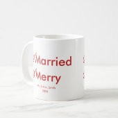 結婚したで、メリーな|の最初結婚したなクリスマス コーヒーマグカップ (正面左)