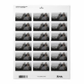 結婚したで、明るいクリスマスの写真の宛名ラベル ラベル (フルシート)