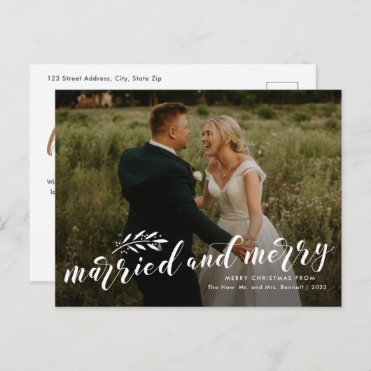 結婚したとスメリークリッ結婚トの写真 シーズンポストカード (正面/裏面)