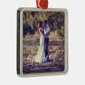 結婚したとニューメリーライヴァーズのクリスマスフォト メタルオーナメント (右)