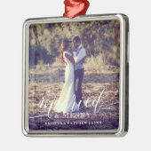 結婚したとニューメリーライヴァーズのクリスマスフォト メタルオーナメント (左)