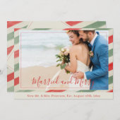 結婚したとニューメリーリュウズのクリスマスの赤い写真 シーズンカード (正面/裏面)